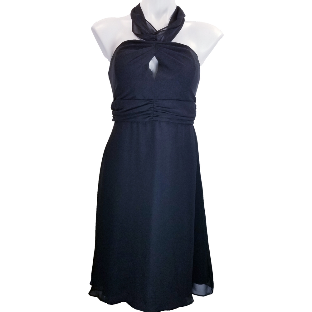 COPY - WHBM Halter Neck Cut Out Chiffon Mini Dress 8